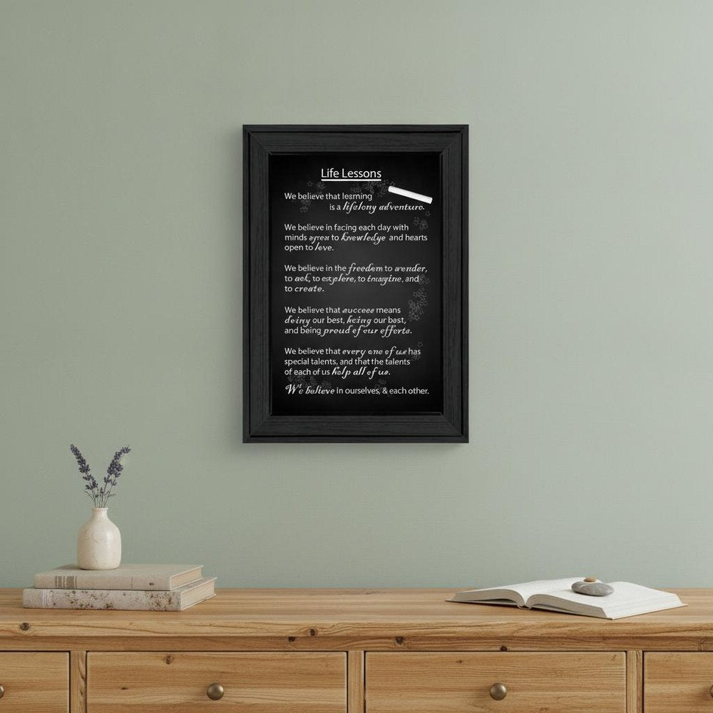 Life Lessons 1 Black Framed Print Wall Art