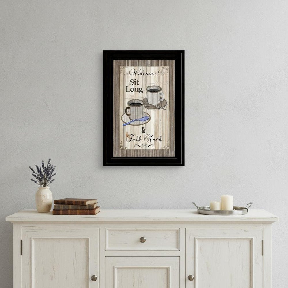 Sit Long Talk Much 2 Black Framed Print Wall Art