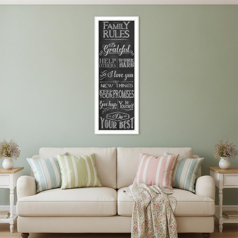 Family Rules 2 White Framed Print Wall Art