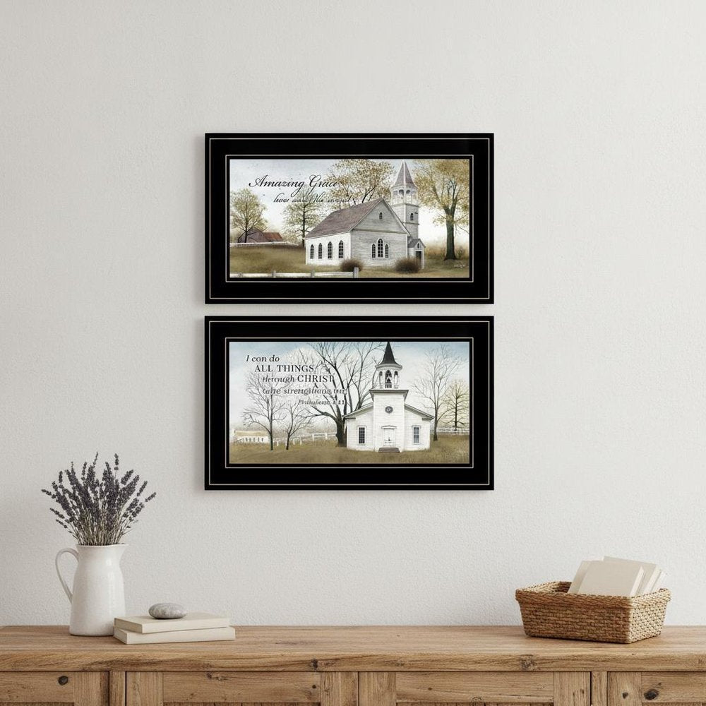 Set Of Two Amazing Grace 4 Black Framed Print Wall Art