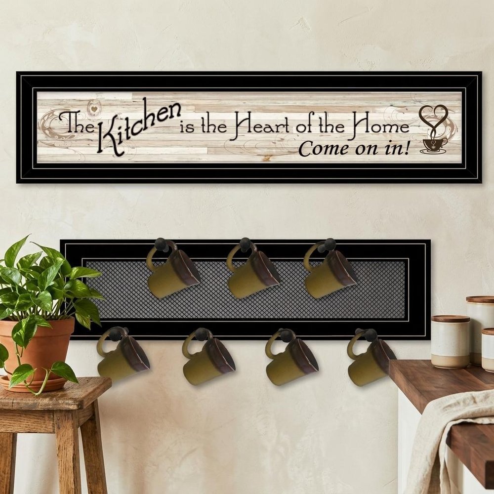 Set Of Two Kitchen Print and Mug Rack Kitchen Wall Art
