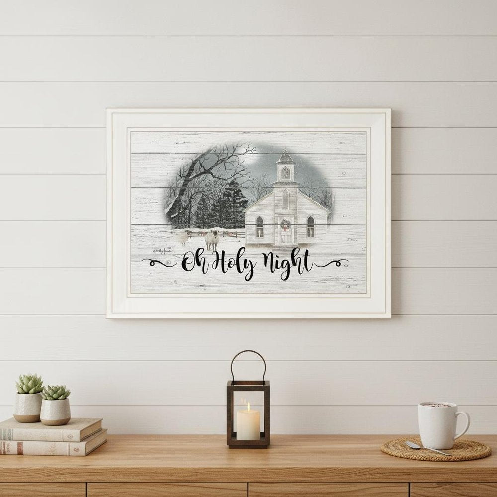 OH HOLY Night 2 White Framed Print Wall Art