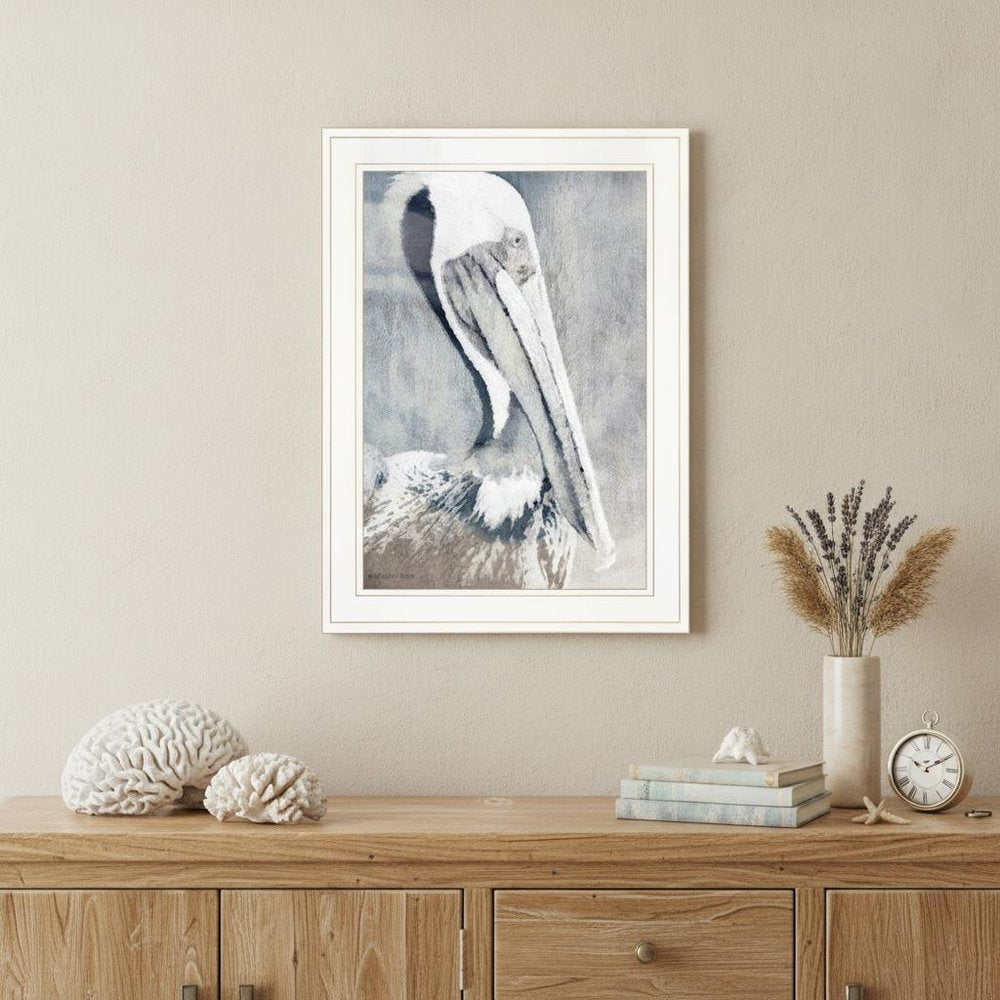 Pelican 1 White Framed Print Kitchen Wall Art