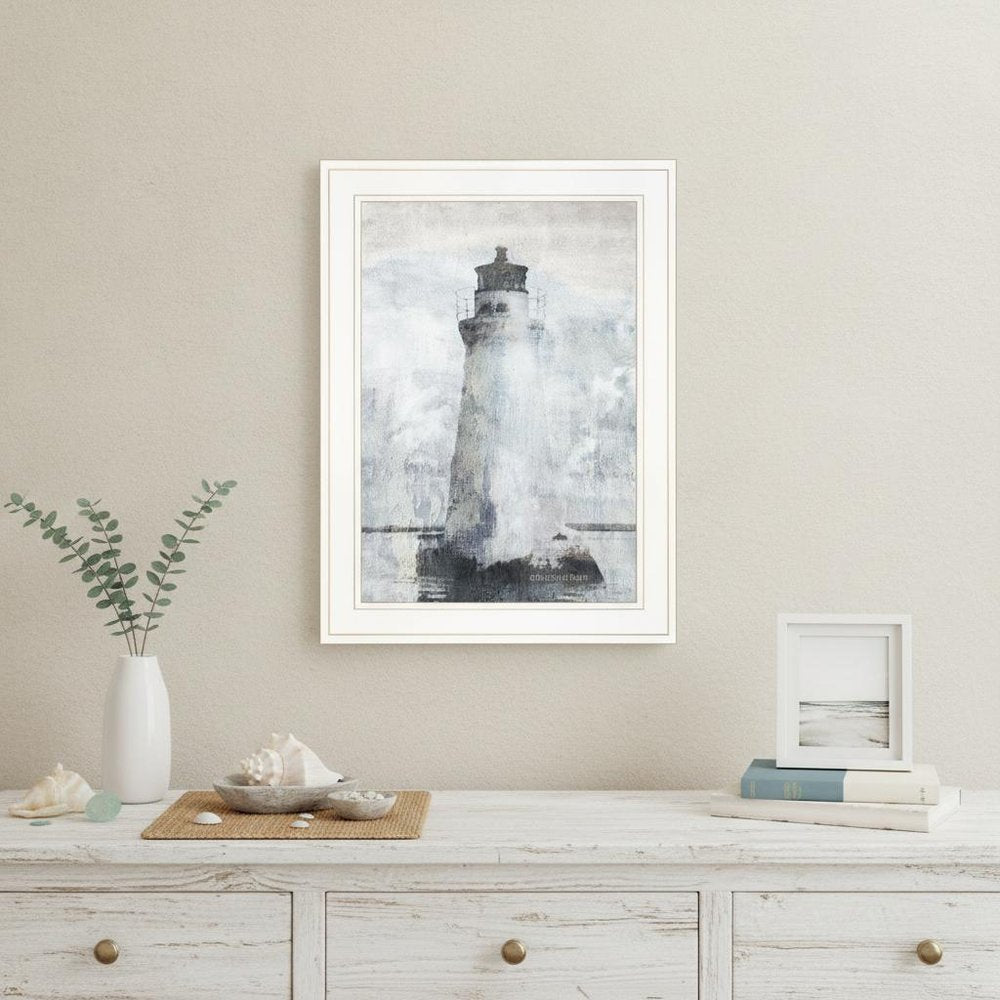 Lighthouse 1 White Framed Print Wall Art