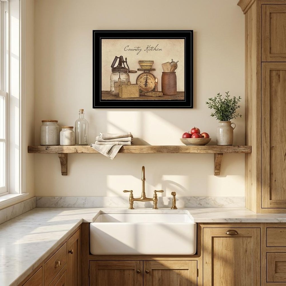 Country Kitchen 10 Black Framed Print Kitchen Wall Art