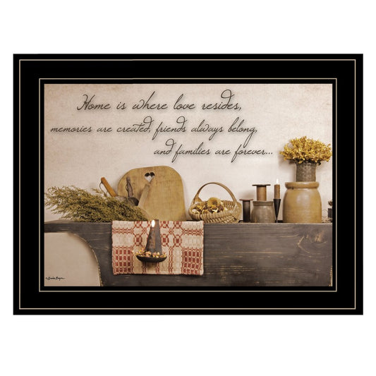 Home is Where Love Resides 2 Black Framed Print Kitchen Wall Art