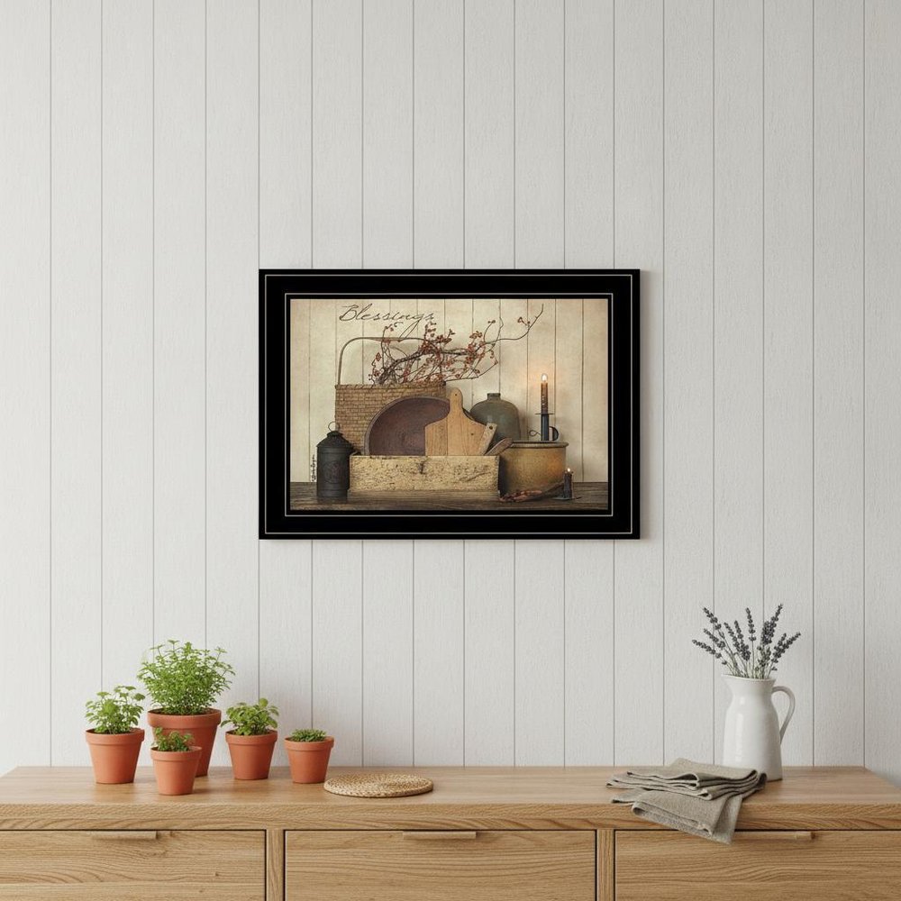 Count your Blessing 2 Black Framed Print Wall Art