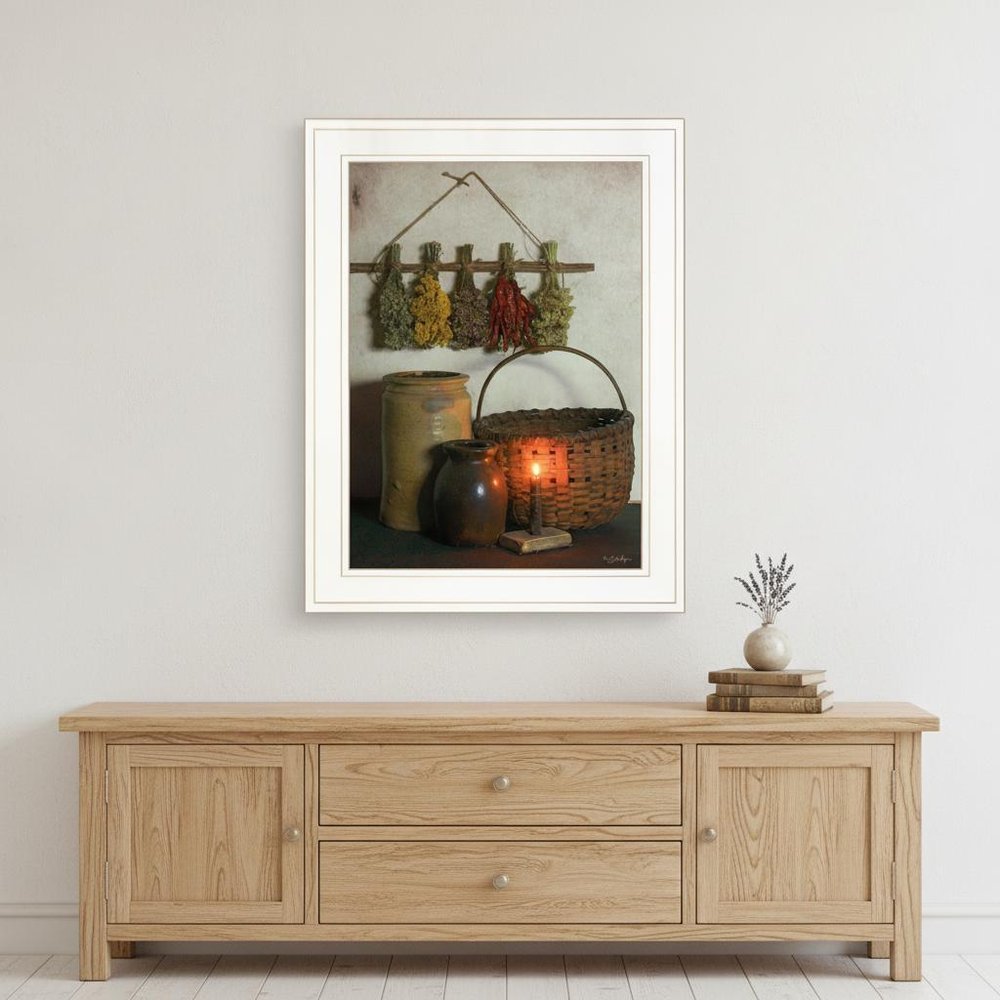 Dried Flower White Framed Print Wall Art
