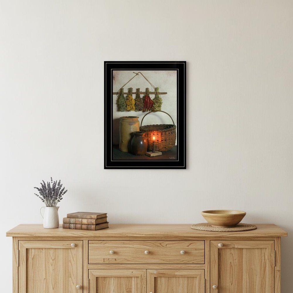 Dried Flower 1 Black Framed Print Wall Art