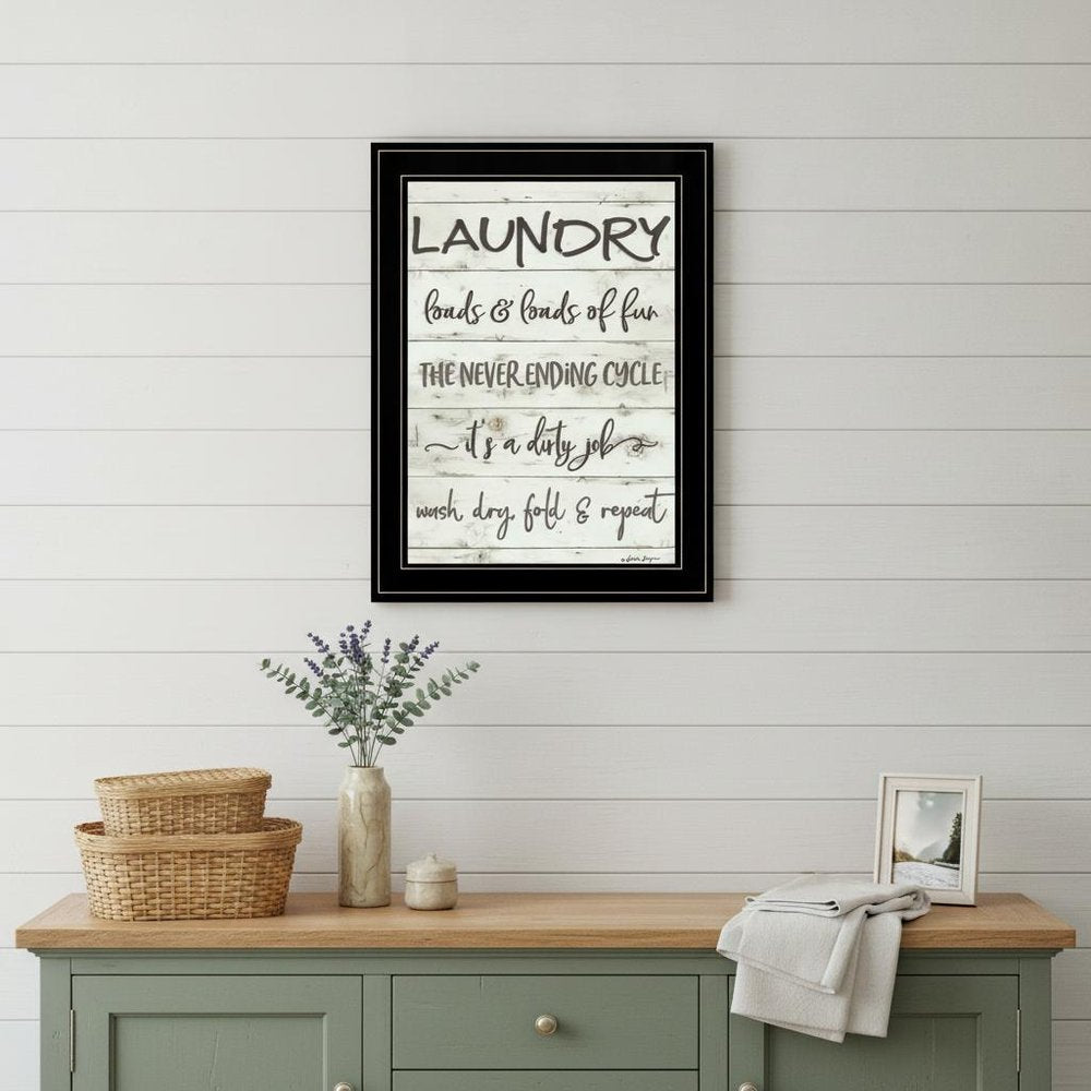 Laundry 2 Black Framed Print Bathroom Wall Art