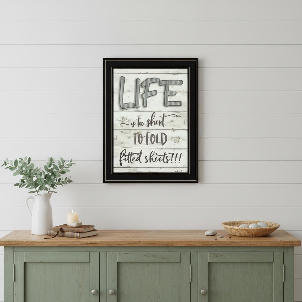 Life is too Short 2 Black Framed Print Wall Art