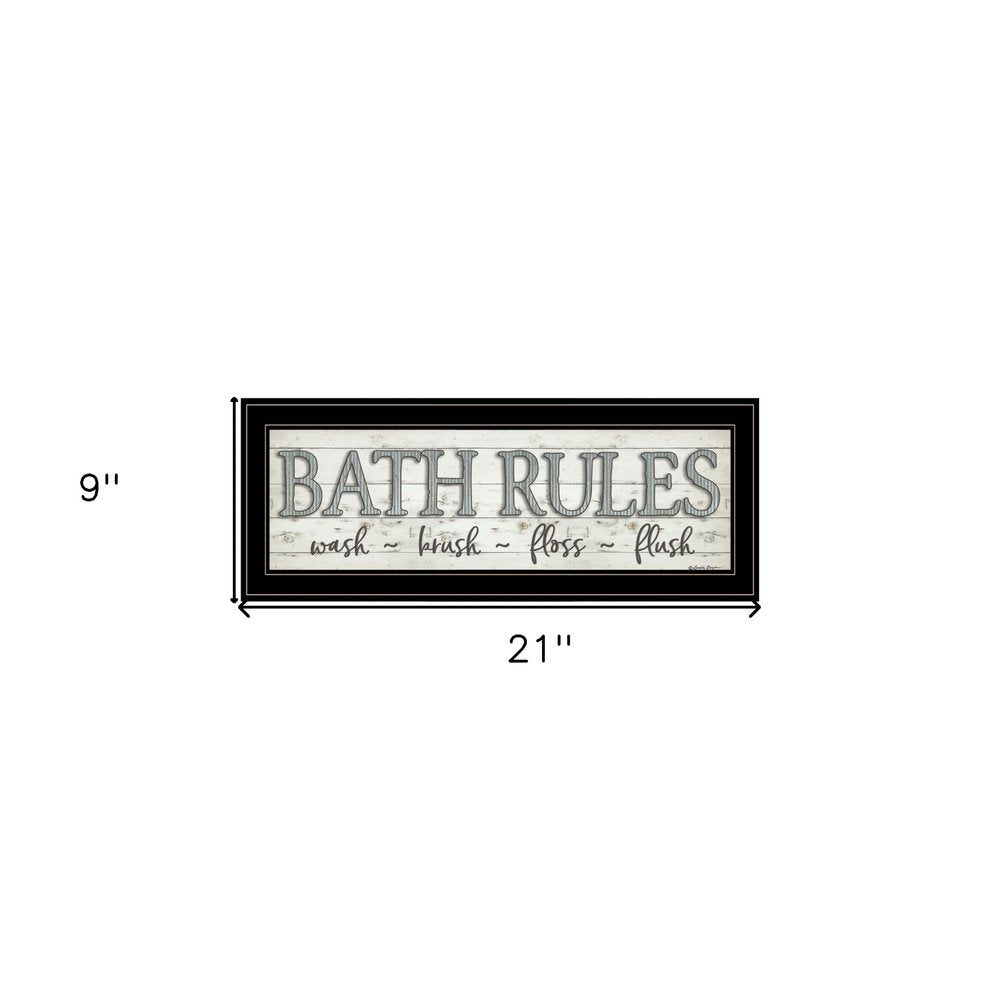 Bath Rules 2 Black Framed Print Bathroom Wall Art