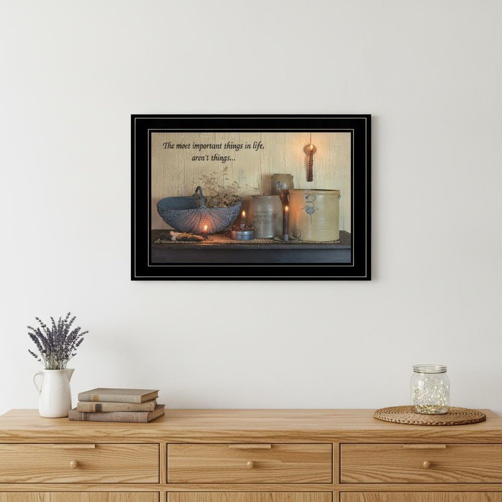 The Most Important Things Black Framed Print Wall Art