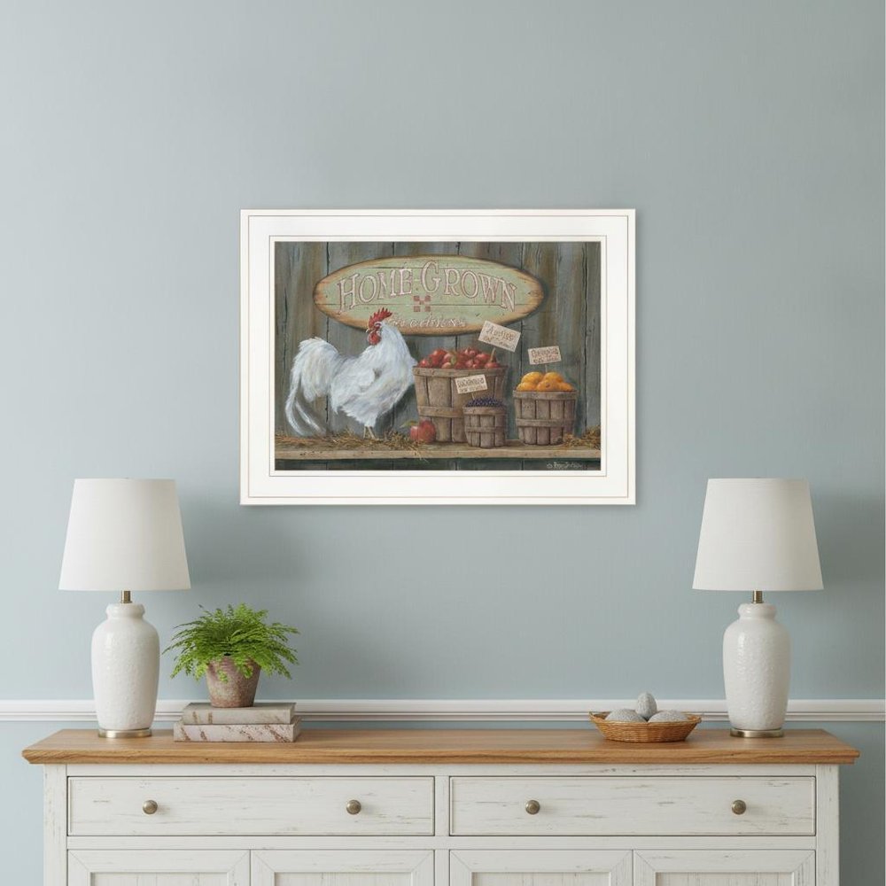 Home Grown 2 White Framed Print Wall Art