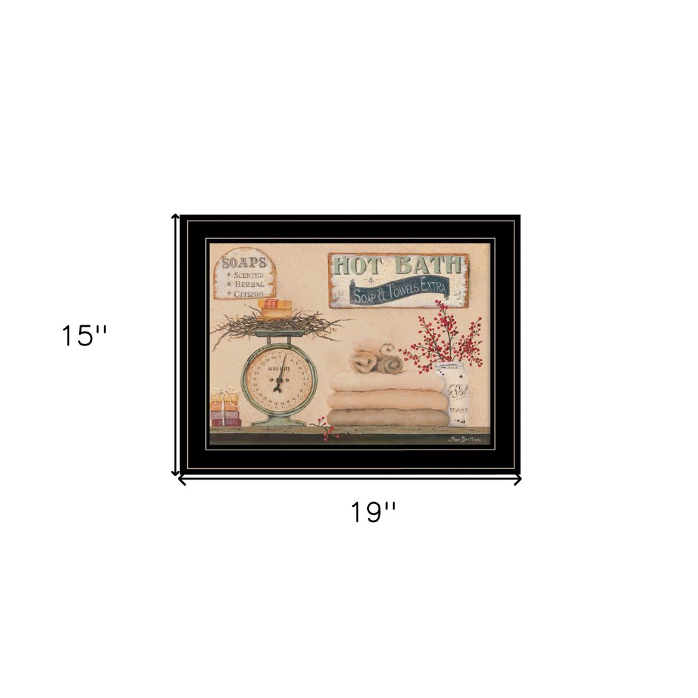 Hot Bath 17 Black Framed Print Bathroom Wall Art