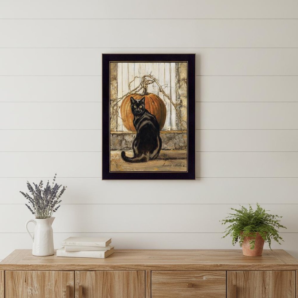 Black Cat 3 Black Framed Print Wall Art