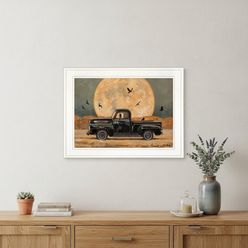 Harvest Moon 3 White Framed Print Kitchen Wall Art