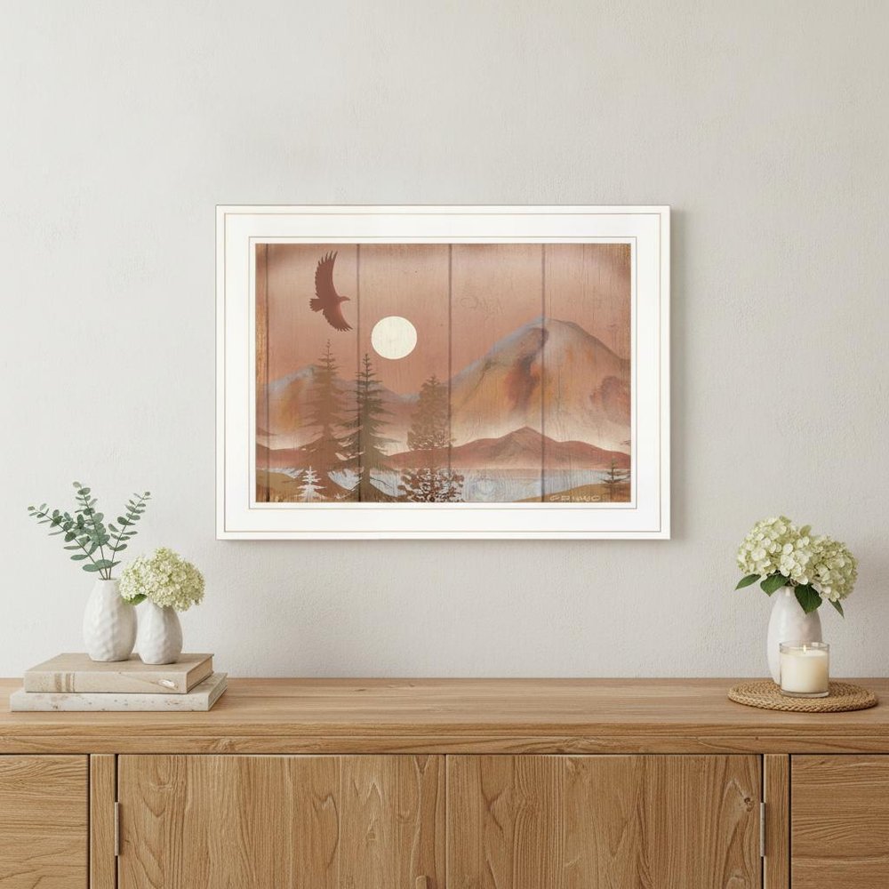 Full Moon I 1 White Framed Print Wall Art