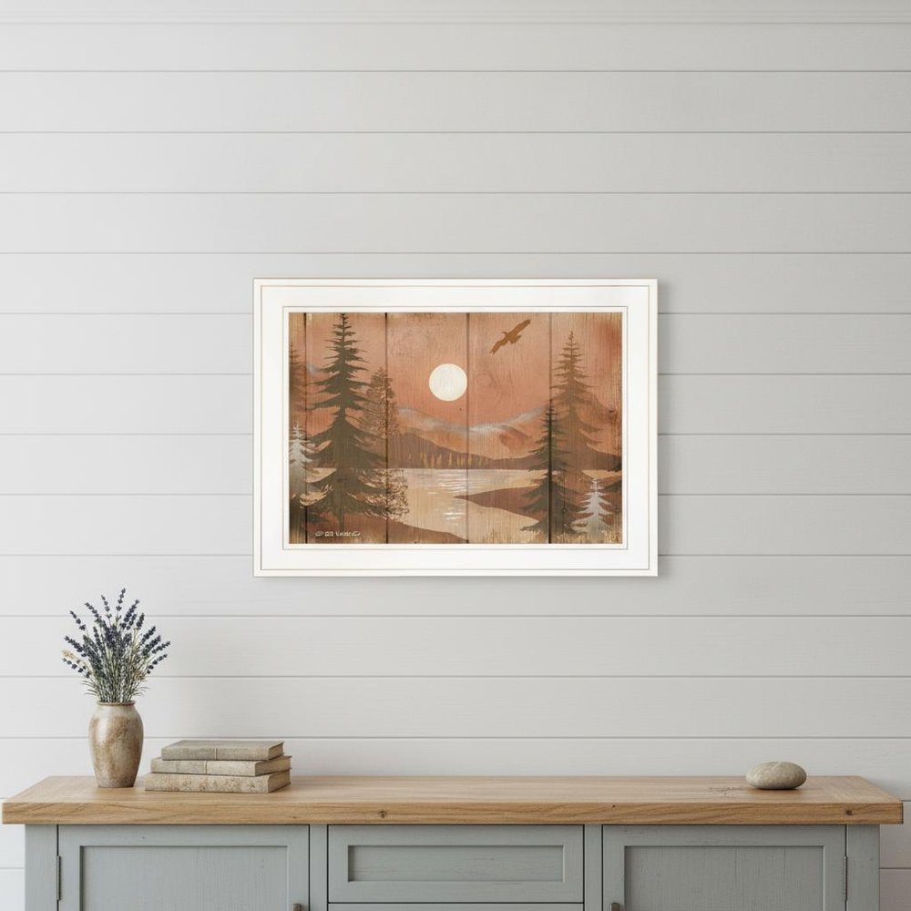 Full Moon II White Framed Print Wall Art