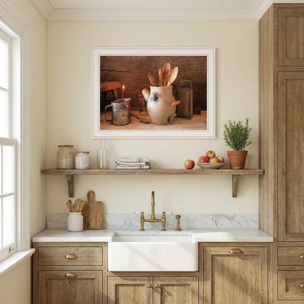 Grandmas Kitchen Tools 2 White Framed Print Kitchen Wall Art