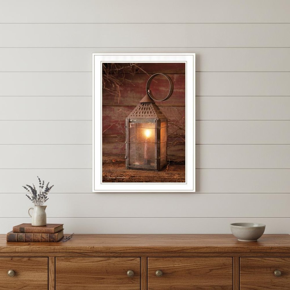 Innkeepers Lantern 3 White Framed Print Wall Art