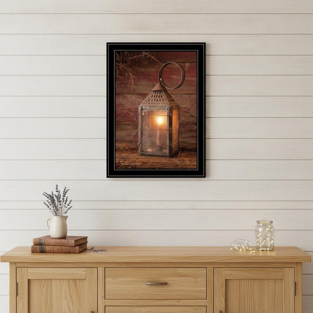 Innkeepers Lantern 1 Black Framed Print Wall Art
