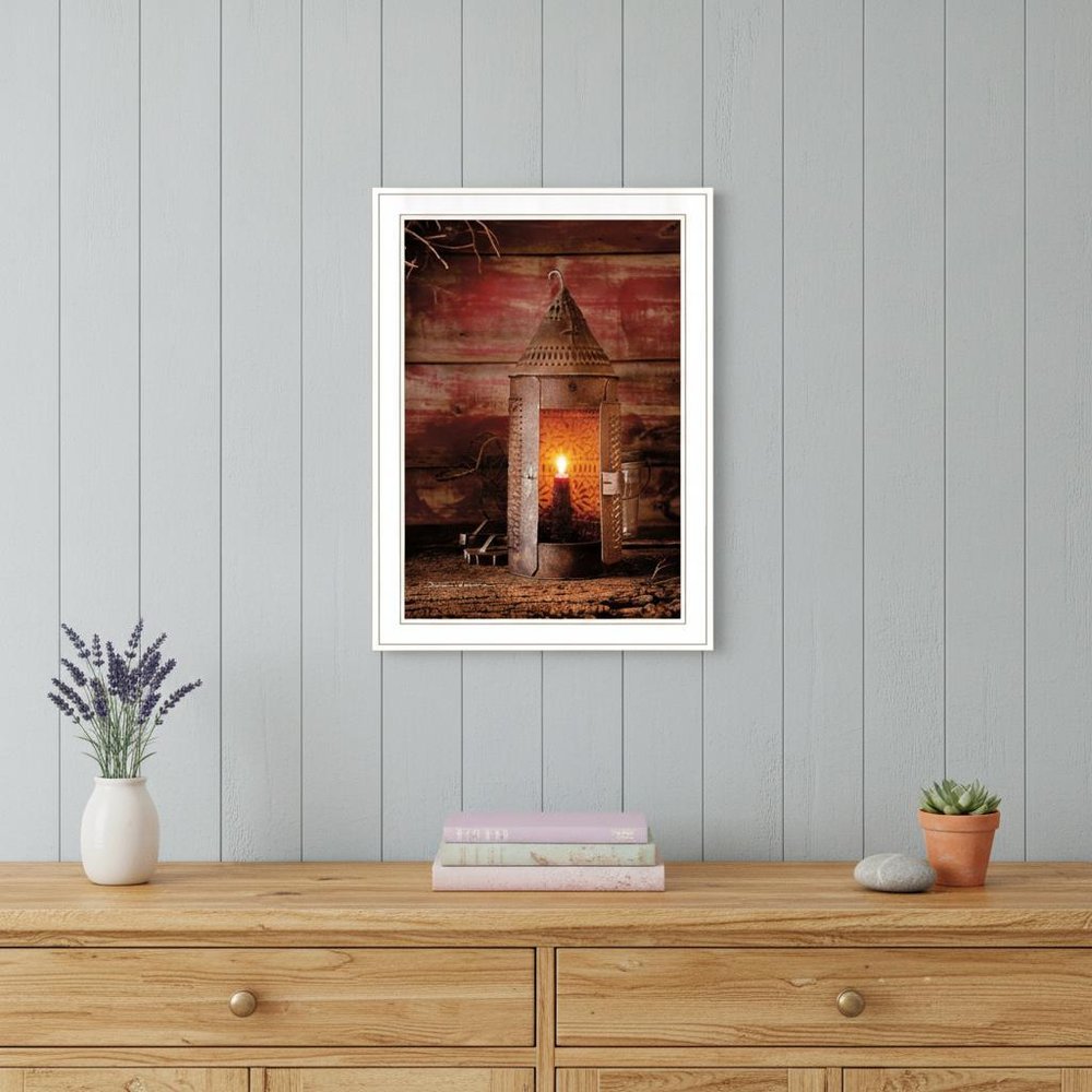 Tinners Lantern 1 White Framed Print Wall Art