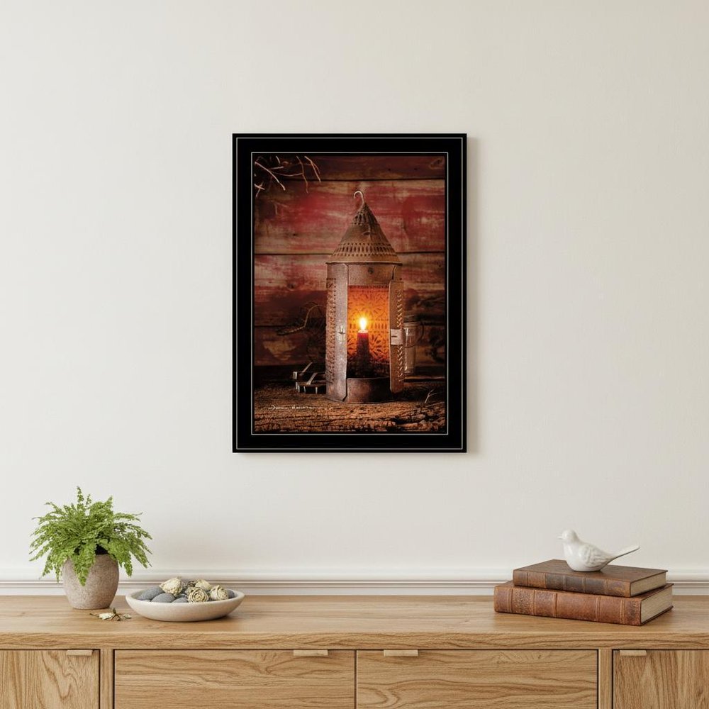 Tinners Lantern 2 Black Framed Print Wall Art