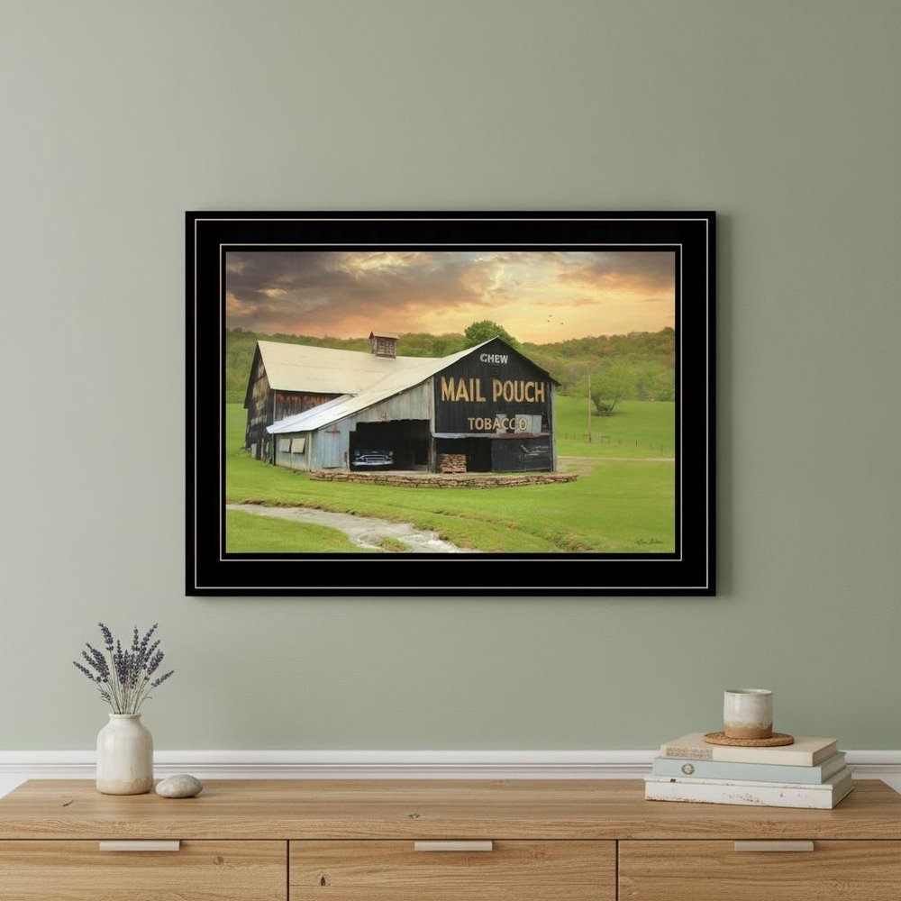 Mail Pouch Barn 5 Black Framed Print Wall Art
