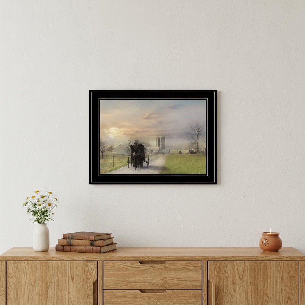 Morning Exercise 3 Black Framed Print Wall Art