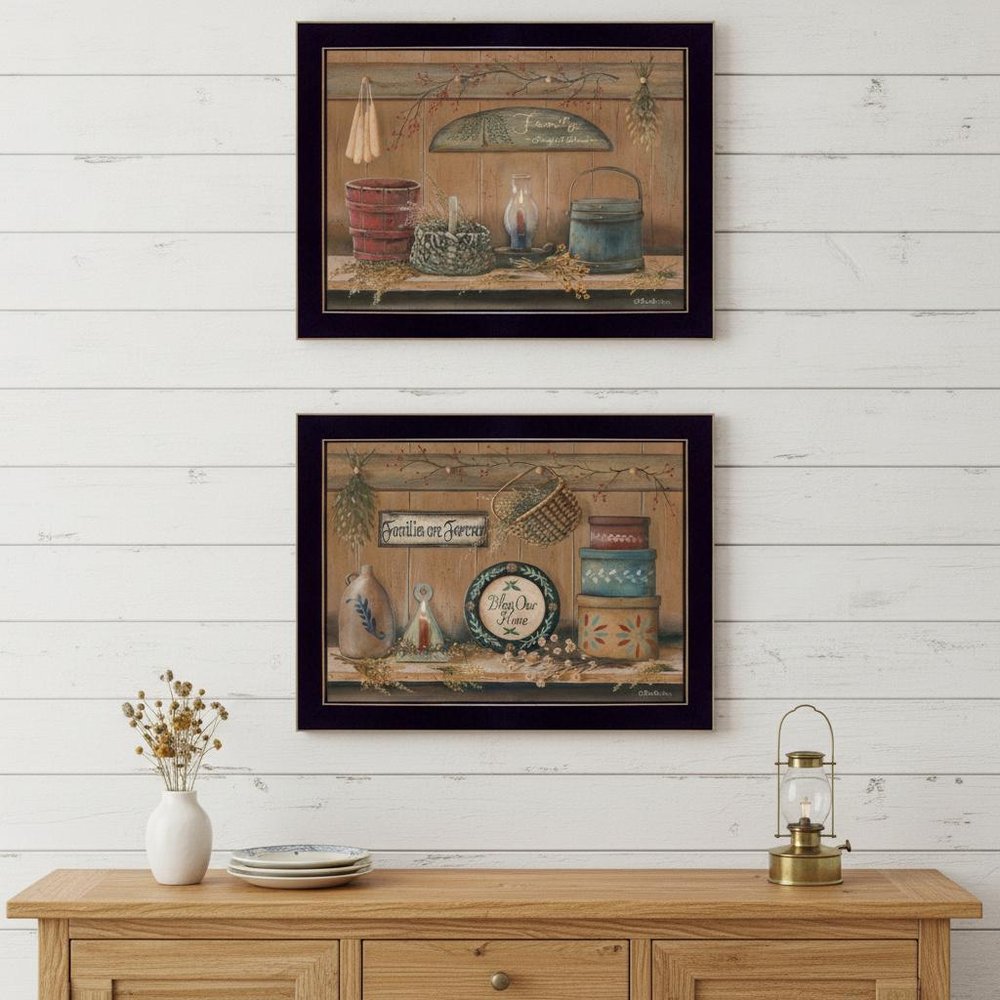 Set Of Two Shelf Treasures 3 Black Framed Print Wall Art