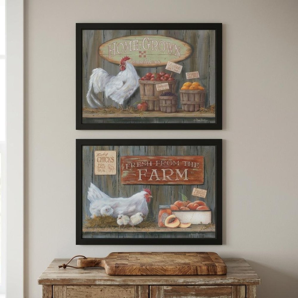 Set Of Two Home Grown 2 Black Framed Print Wall Art
