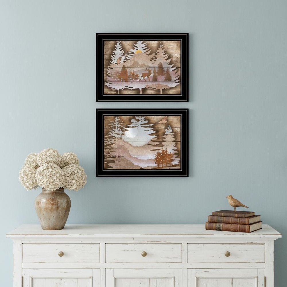 Set Of Two Great Outdoors 2 Black Framed Print Wall Art