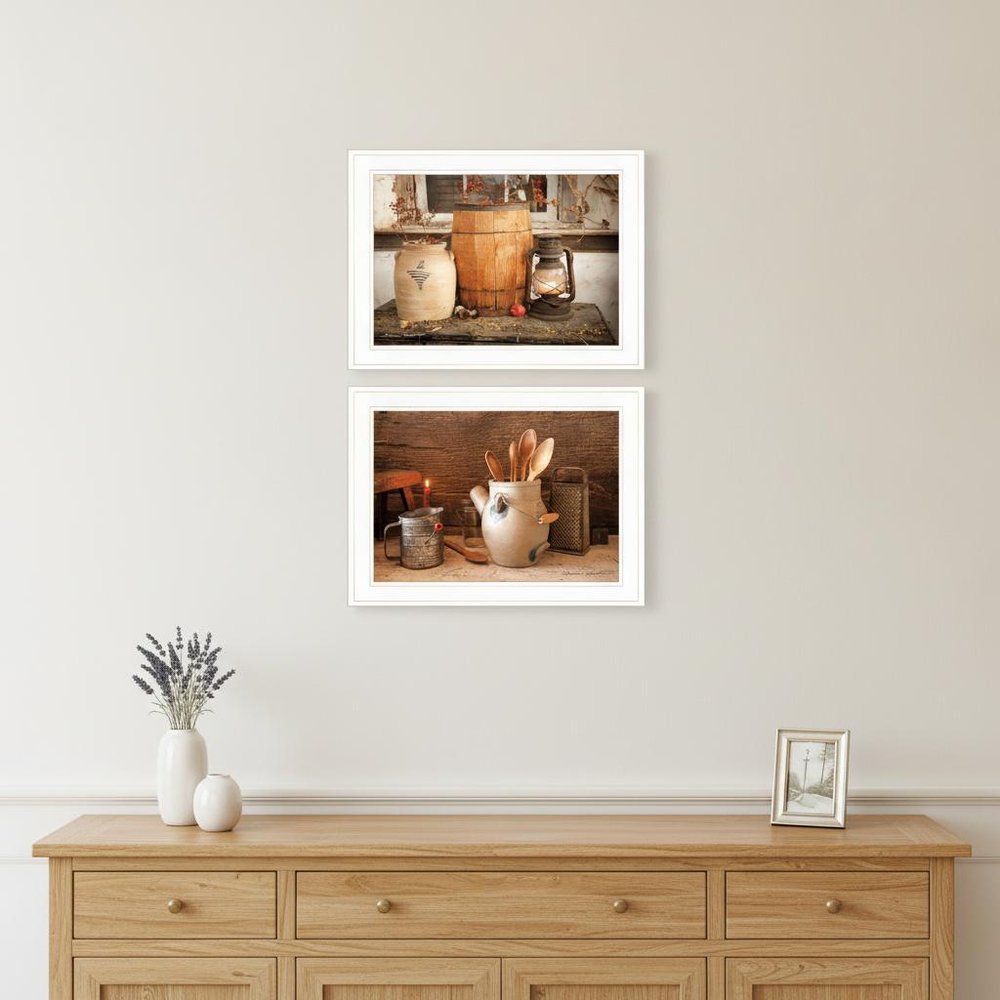 Set Of Two The Nail Keg White Framed Print Wall Art