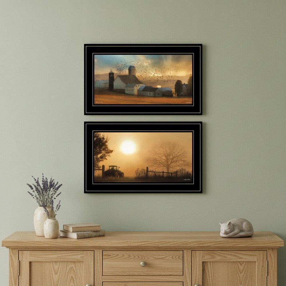 Set Of Two Light of a New Day 3 Black Framed Print Wall Art