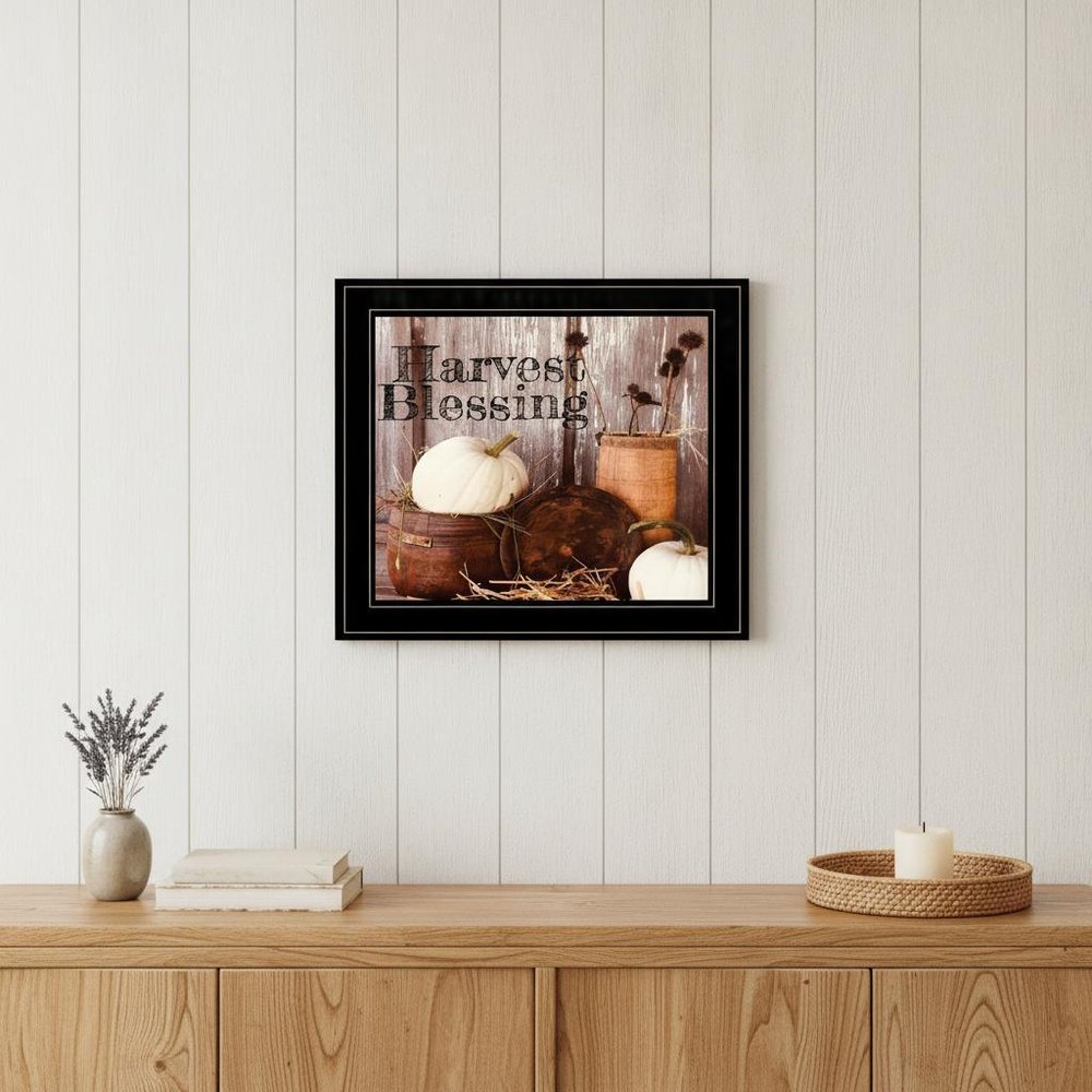 Harvest Blessings 2 Black Framed Print Kitchen Wall Art