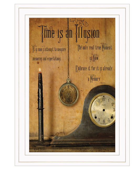 Time is an Illusion 1 White Framed Wall Art