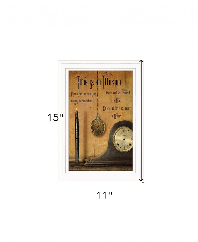 Time is an Illusion 1 White Framed Wall Art