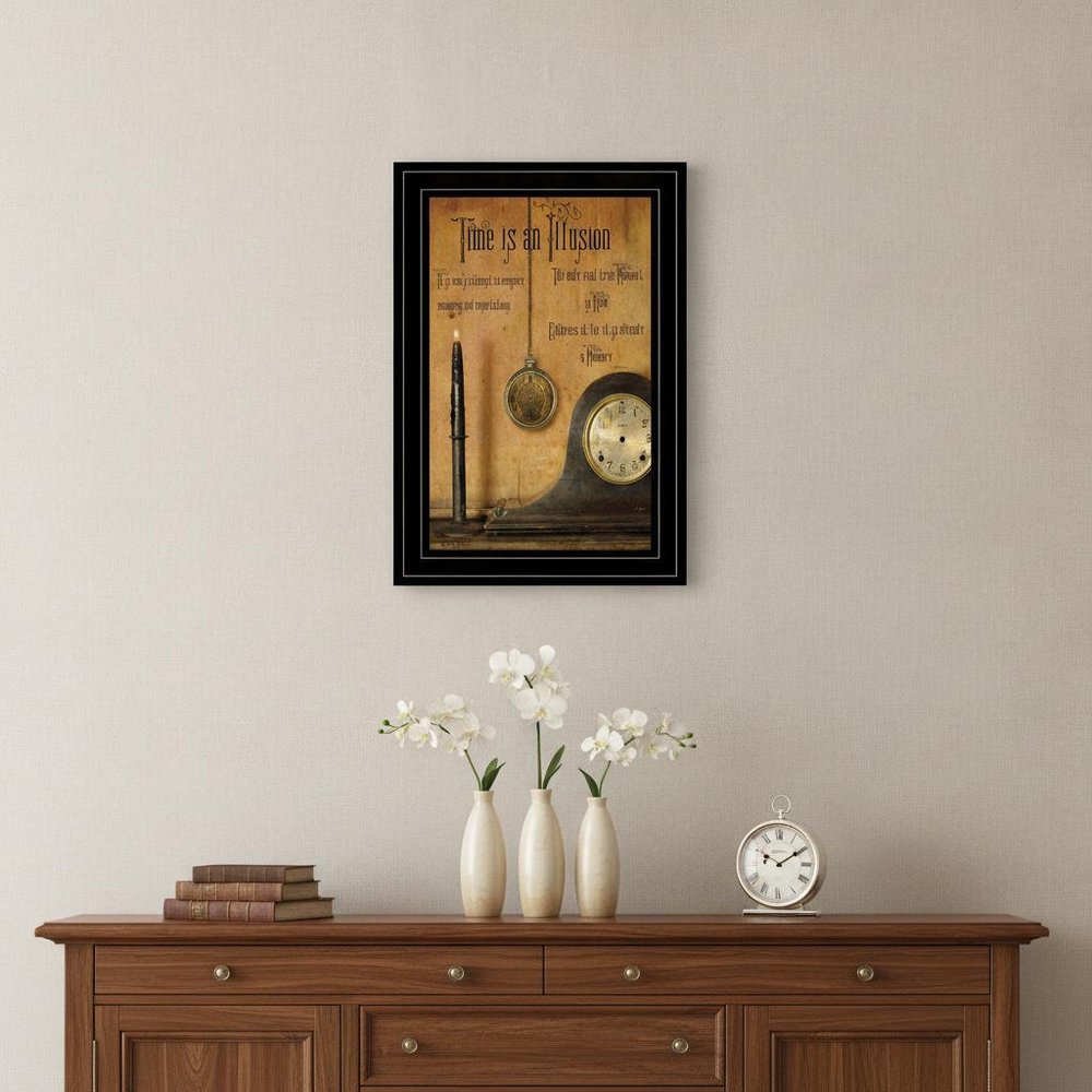 Time Is An Illusion 2 Black Framed Print Wall Art