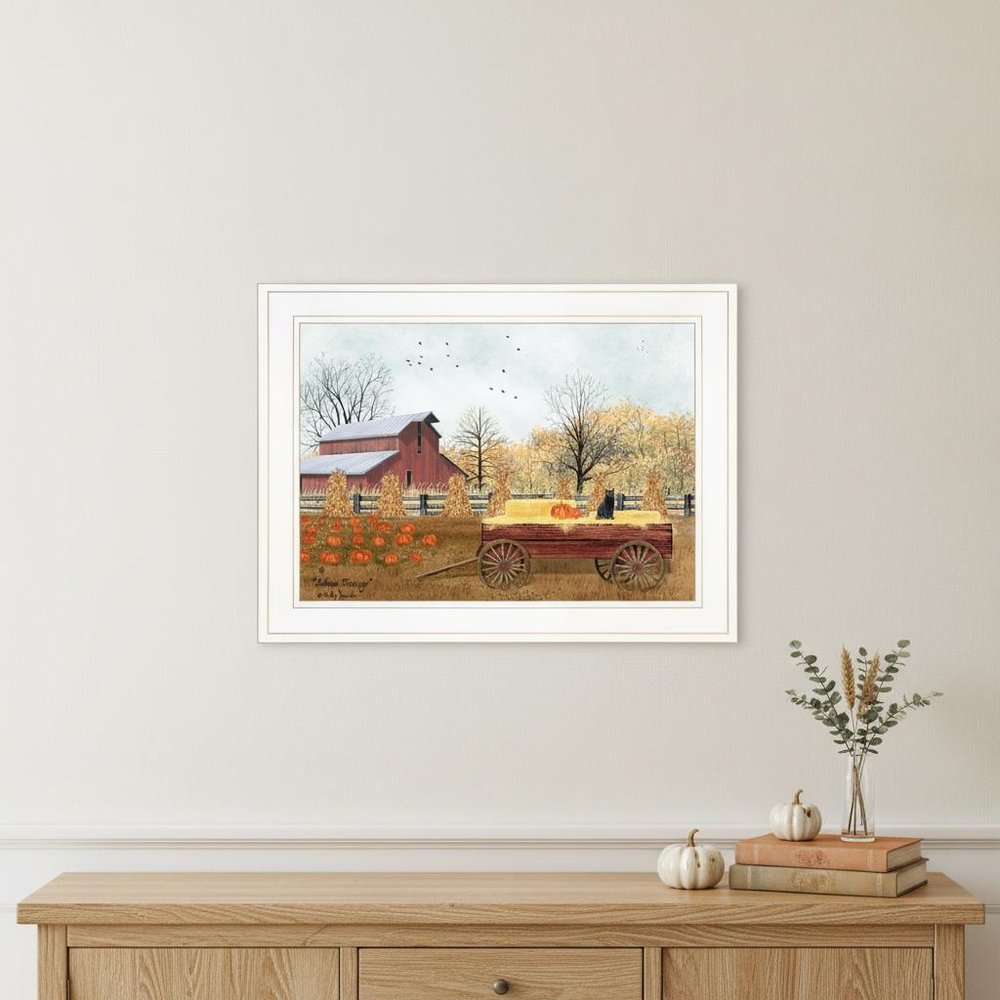 Autumn Blessings 1 White Framed Print Wall Art