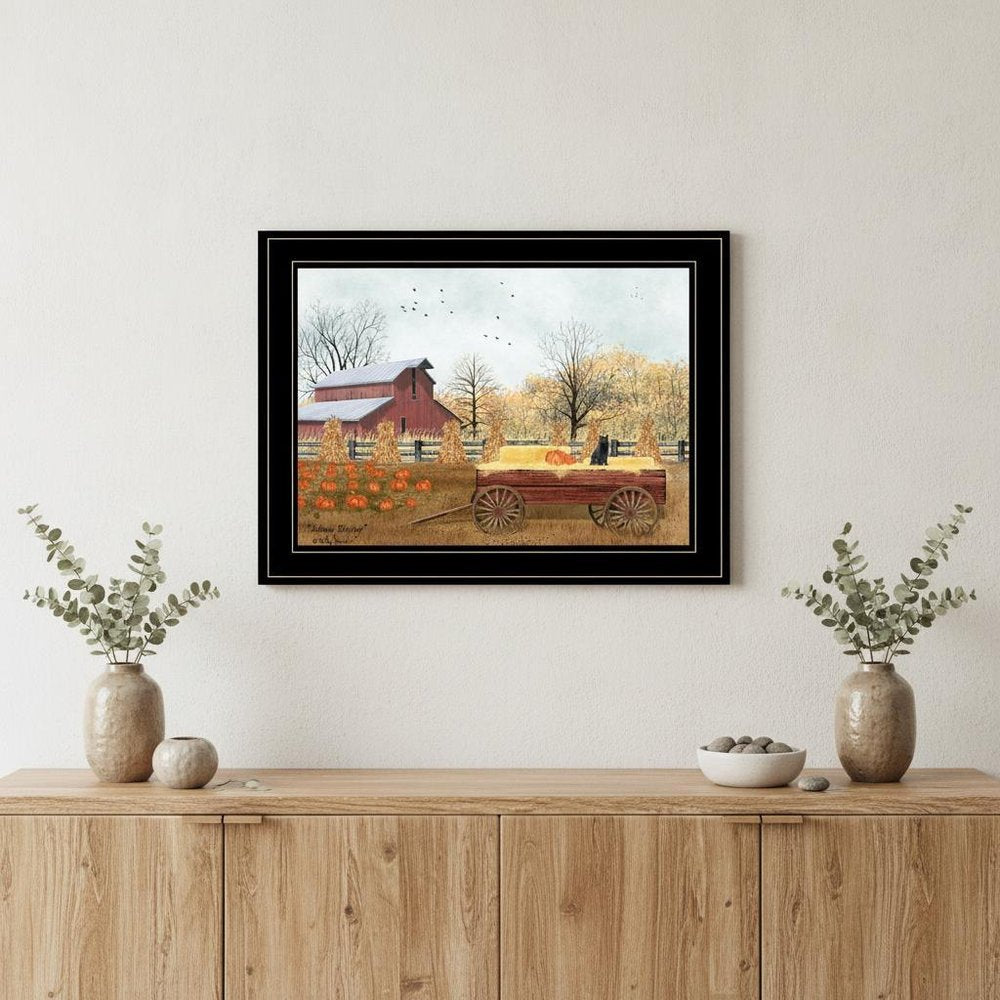 Autumn Blessings 2 Black Framed Print Wall Art