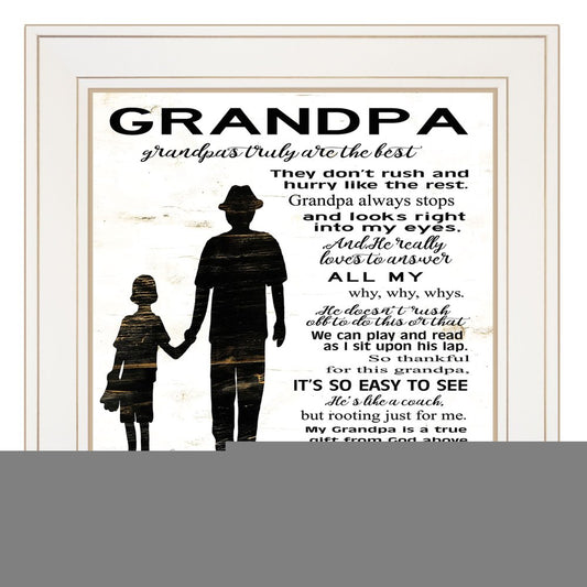 My Grandpa is the Best 2 White Framed Print Wall Art