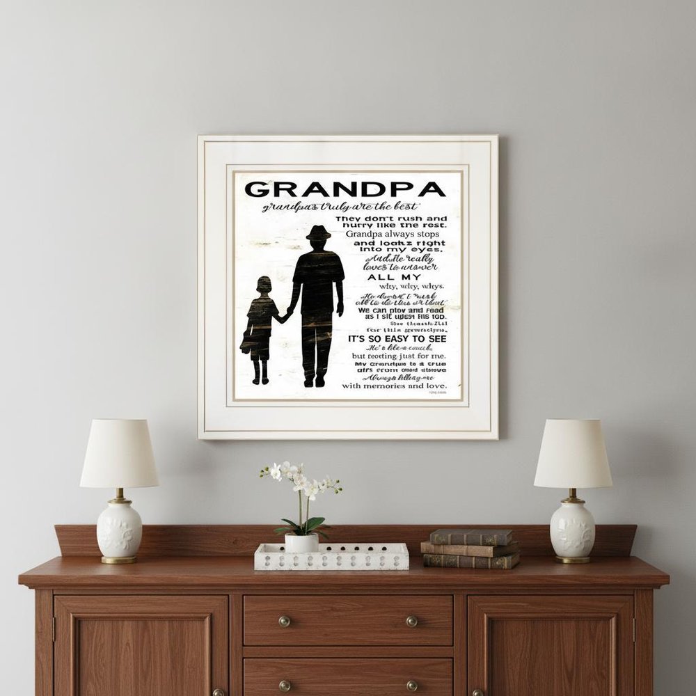 My Grandpa is the Best 2 White Framed Print Wall Art
