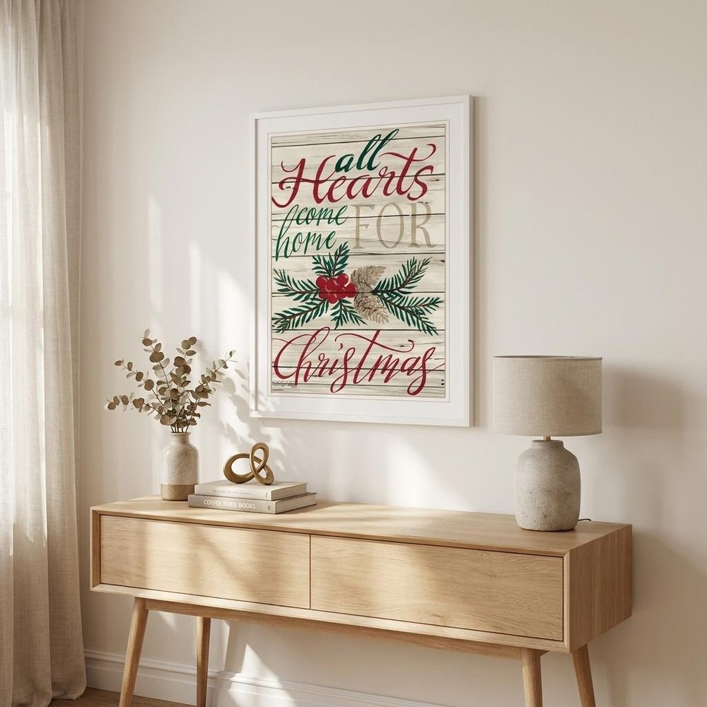 Home For Christmas 1 White Framed Print Wall Art