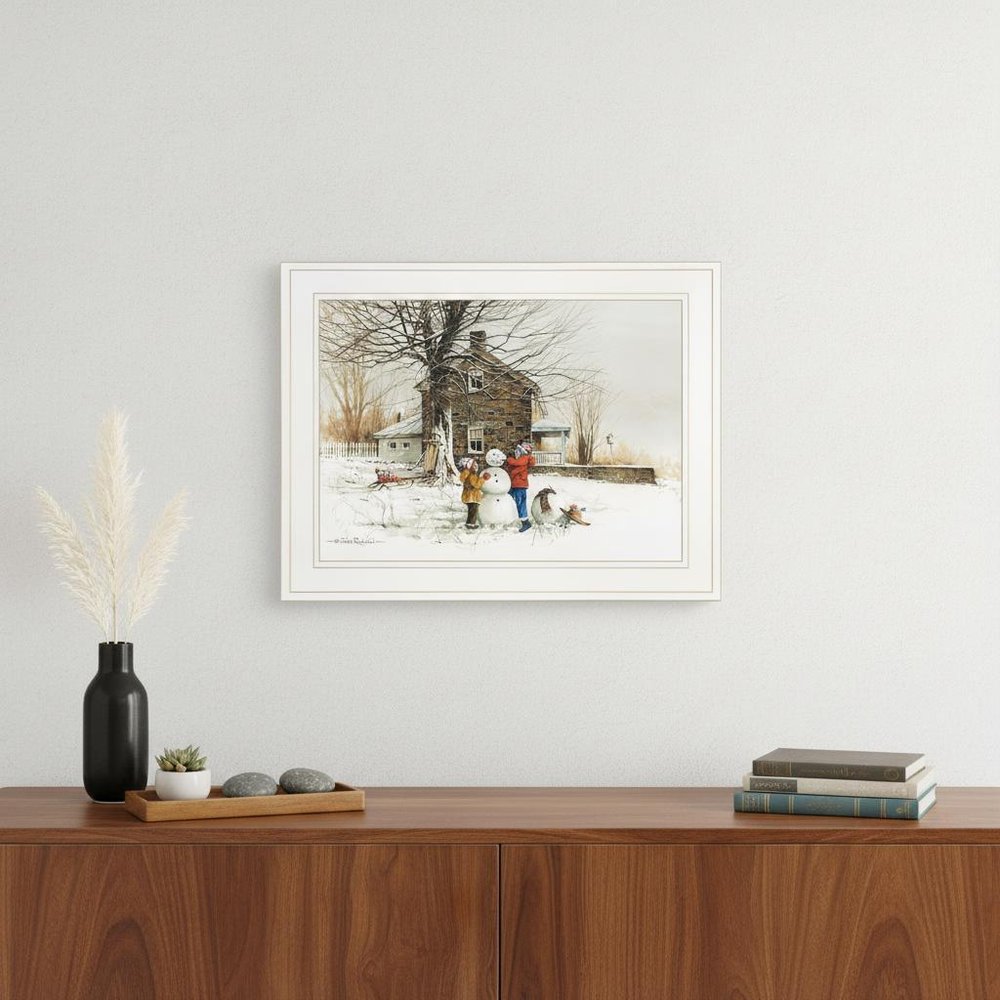 The Joy of Snow 2 White Framed Print Wall Art
