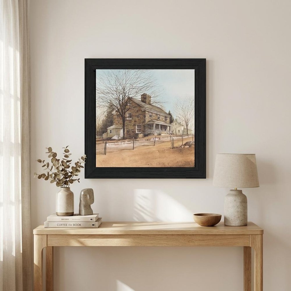 House on Chestnut Black Framed Print Wall Art
