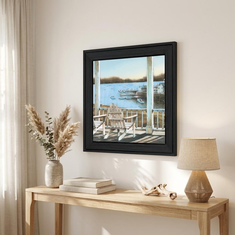 Harbor View 1 Black Framed Print Wall Art