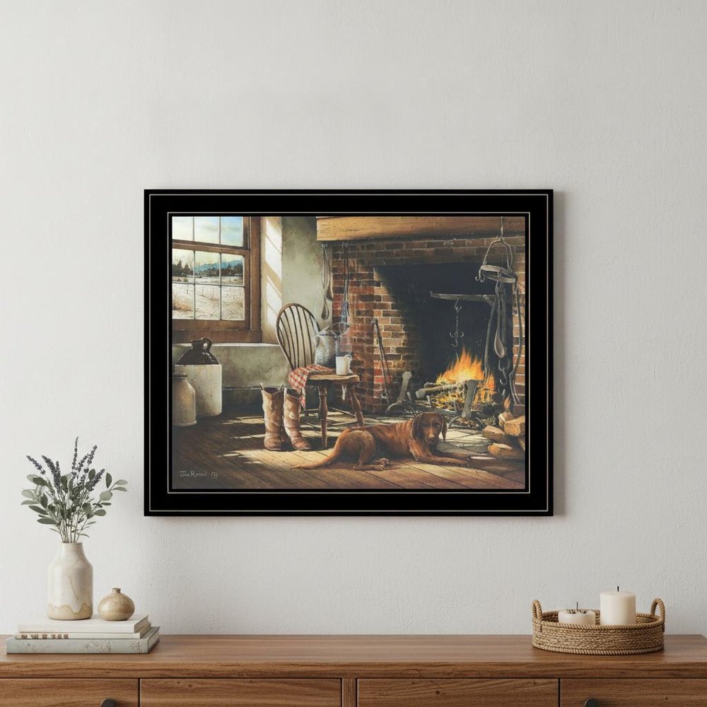 His Morning Coffee 2 Black Framed Print Wall Art