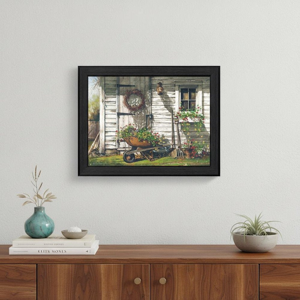 Spring Cleaning 3 Black Framed Print Wall Art