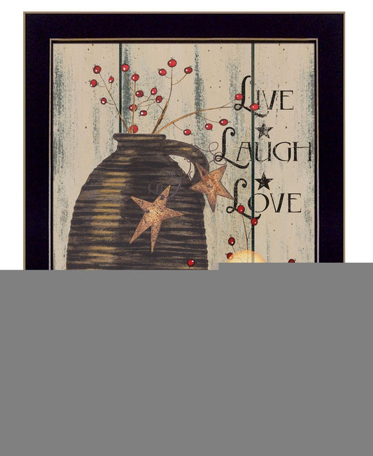 Live Laugh and Love 1 Black Framed Print Wall Art